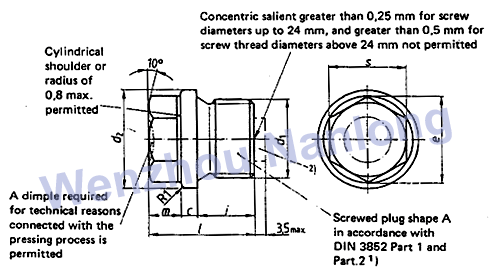 DIN 910 - Hexagon Head Screw Plugs